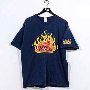 The Rock North Carolina Speedway Flame T-Shirt XL Y2K Racing Streetwear